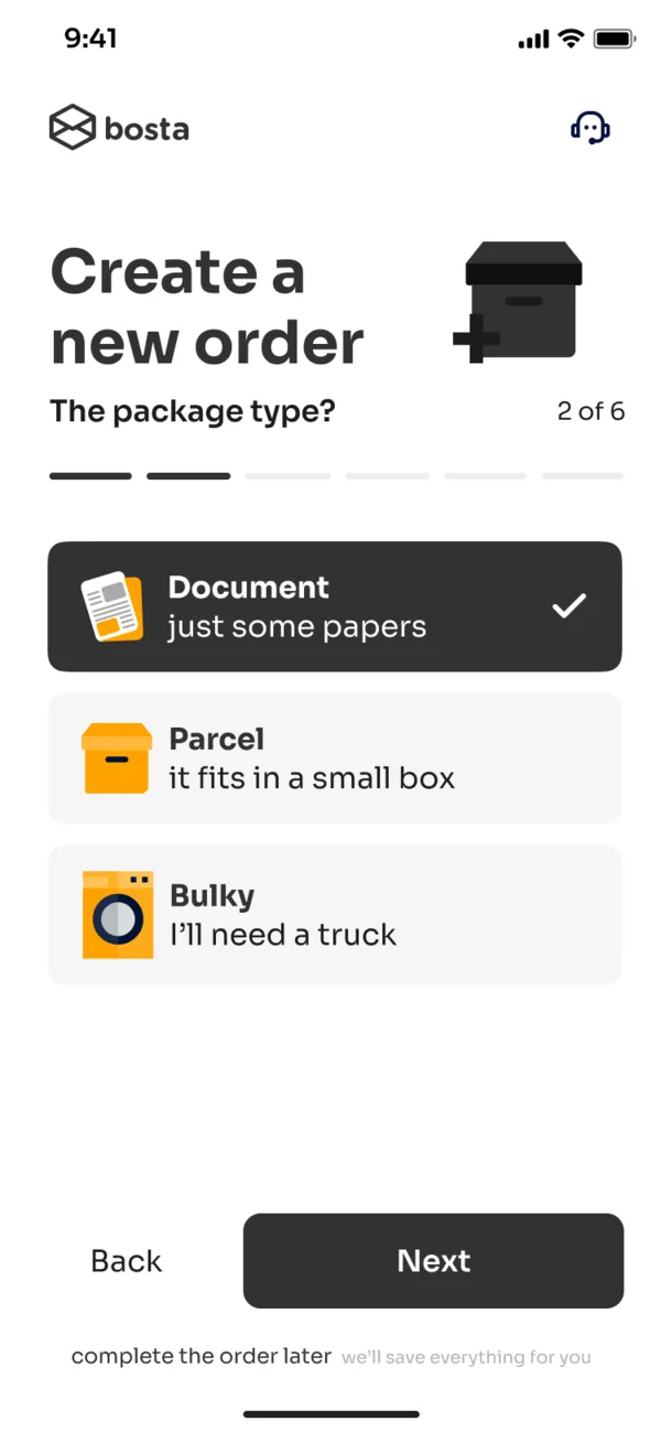New order: the package type