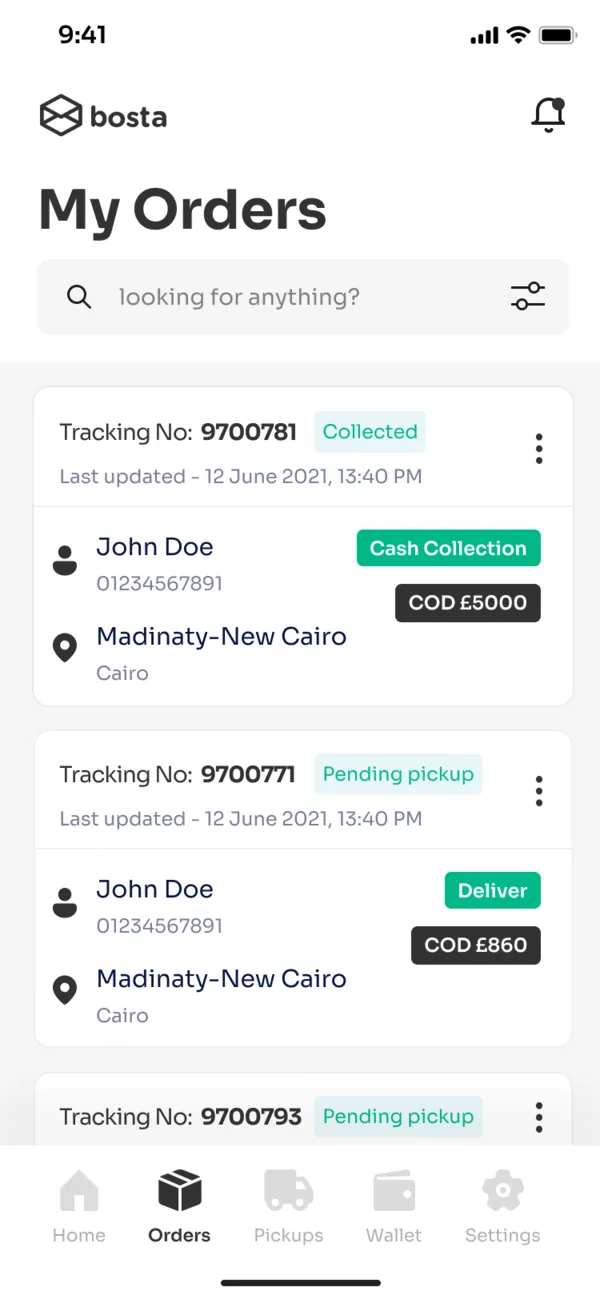 My orders