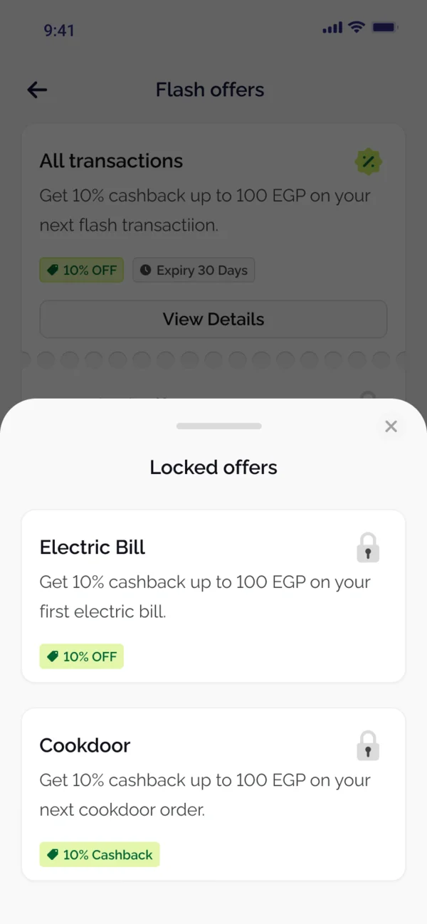 The locked offers sheet