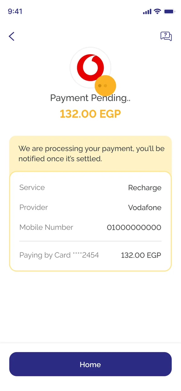 A payment still being processed